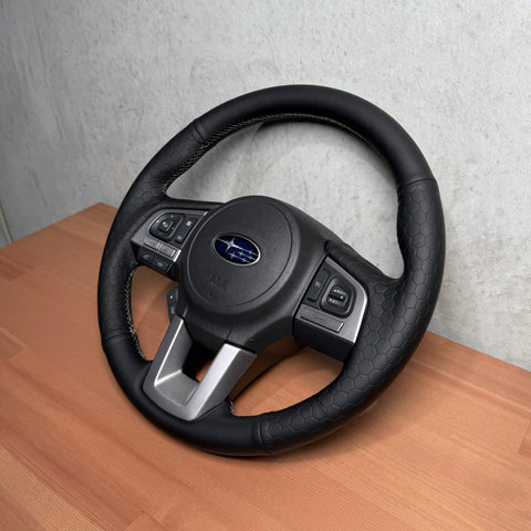 Ready To Ship - Subaru XV | Outback | Forester (2015-2018) Honeycomb Steering Wheel Wrap
