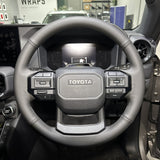 Toyota Prado 250 Series (2024+) Steering Wheel Wrap – Black Leather, Black stitch