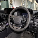 Toyota Prado 250 Series (2024+) Steering Wheel Wrap – Black Leather, Black stitch