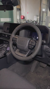 Toyota Prado 250 Series (2024+) Steering Wheel Wrap – Black Leather, Black stitch