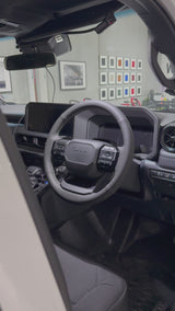 Toyota Prado 250 Series (2024+) Steering Wheel Wrap – Black Leather (smooth top, perforated sides), Grey stitch