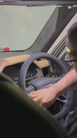 Land Rover Defender Steering Wheel Wrap – Black Alcantara, Black stitch